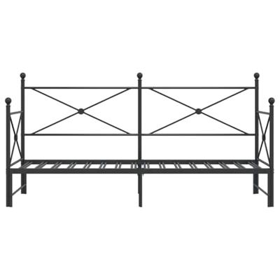 Slaapbank met onderschuifbed zonder matras 80x200cm staal zwart