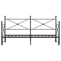 Slaapbank met onderschuifbed zonder matras 80x200cm staal zwart - thumbnail