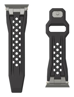 Urban Armor Gear Monarch Horlogeband 42 mm, 44 mm, 45 mm, 46 mm, 49 mm Zwart, Titaan Watch Series 1, Watch Series 2, Watch Series 3, Watch Series 4, Watch