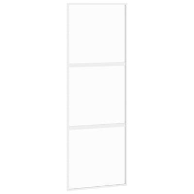 Schuifdeur 76x205 cm gehard glas en aluminium wit - thumbnail