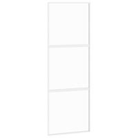 Schuifdeur 76x205 cm gehard glas en aluminium wit - thumbnail