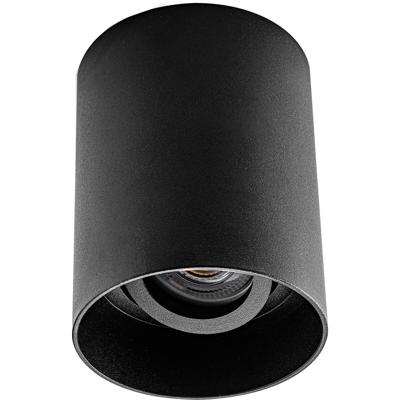 Opbouwspot GU10 Rond Mat Zwart Aluminium Kantelbaar Ø90mm