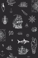 Noordwand Kids Walls Behang met nautische print met schepen, haaien en ankers - 45842 - thumbnail