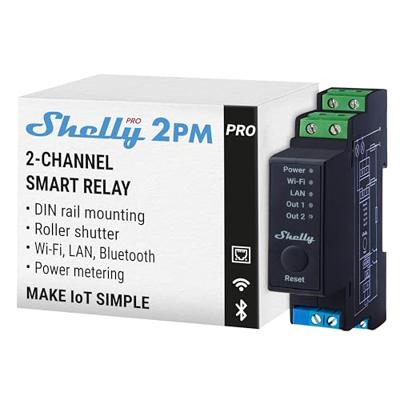 Shelly Shelly Pro 2PM Shelly DIN-railrelais Bluetooth, WiFi