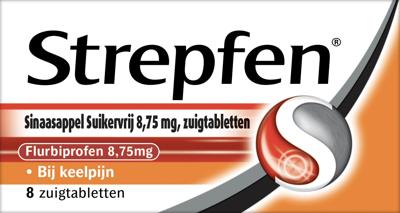 Strepfen Sinaasappel Suikervij 8.75 mg Zuigtabletten Strepfen Sinaasappel Suikervij 8.75 mg Zuigtabletten