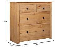 Dressoir Panama Range 80x40x83 cm grenenhout - thumbnail