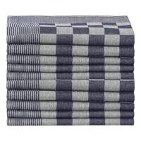 Keukendoeken 10 st 50x70 cm katoen blauw en wit - thumbnail