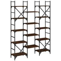 Boekenkast 127,5x28,5x172,5 cm bewerkt hout bruineikenkleurig - thumbnail