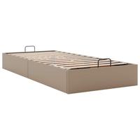 Bedframe zonder matras 90x200 cm kunstleer cappuccinokleurig - thumbnail