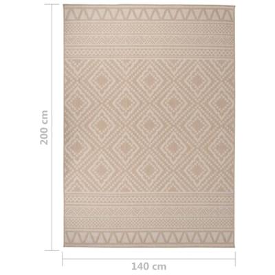 VidaXL Buitenkleed met patroon platgeweven 140x200 cm bruin