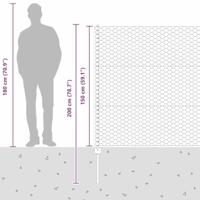 VidaXL Hek met paal zilver 1,5 x 10 m staal - thumbnail