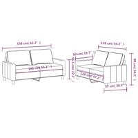 2-delige Loungeset met kussens stof donkergrijs - thumbnail