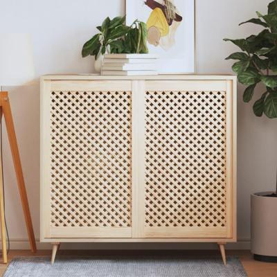 VidaXL Kastdeuren met latwerk 2 st 59,5x99 cm massief grenenhout