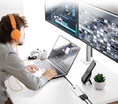SIIG Thunderbolt 3 naar Dual DisplayPort-adapter - Enkele 5K@60HZ - Dual 4K@60HZ - USB Type C naar 2 DP 1.2-poorten voor Mac en Windows - MacBook Pro/MacBook/Dell XPS/HP/Lenovo JU-TB0611-S1