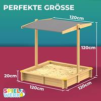 Zandbak met deksel 120x120cm in hoogte verstelbaar dak - thumbnail