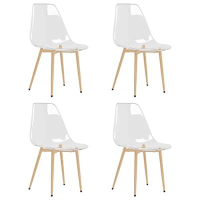 VidaXL Eetkamerstoelen 4 st pet transparant VidaXL Eetkamerstoelen 4 st pet transparant