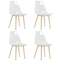 VidaXL Eetkamerstoelen 4 st pet transparant - thumbnail