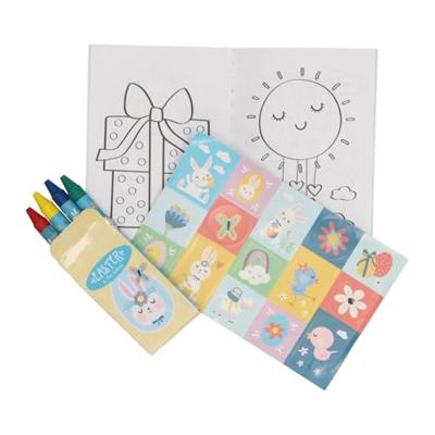 Wins Holland Traktatiesetje: kleurboekje, waskrijtjes & stickervel - pasen