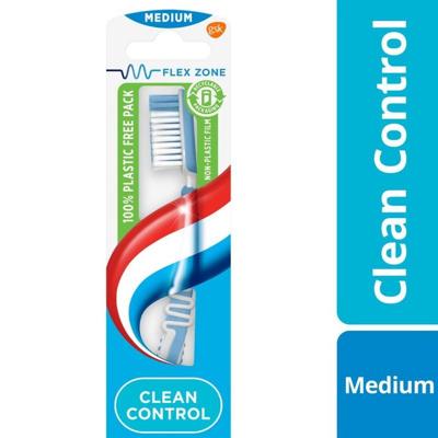 Aquafresh Clean Control Tandenborstel Medium - in 100% plasticvrije verpakking