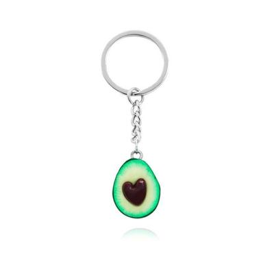 2 PC'S cute fruit sieraden avocado hartvormige handgemaakte Shree-dimensionale zachte keramische sleutelhanger (A) 2 PC'S cute fruit sieraden avocado hartvormige handgemaakte Shree-dimensionale zachte keramische sleutelhanger (A)