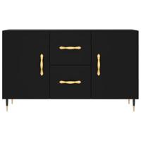 Dressoir 100x36x60 cm bewerkt hout zwart - thumbnail