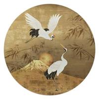 Reinders - Japanese Cranebirds - Glasschilderij Ø 50cm - thumbnail