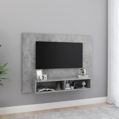Tv-wandmeubel 120x23,5x90 cm bewerkt hout betongrijs