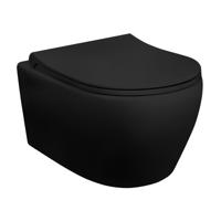 Wandcloset Boss & Wessing Toon Keramiek Met RVS Sproeier Mat Zwart - thumbnail