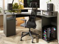 Game hoekbureau CARBONIX 139 cm grijs - thumbnail