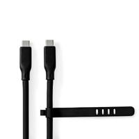 Nedis USB-Kabel | USB 3.2 Gen 1 | USB-C Male | USB-C Male | 60 W | 8K@30Hz | 5 Gbps | Vernikkeld | 1.50 m | Rond | Silicone | Zwart | Doos - - thumbnail