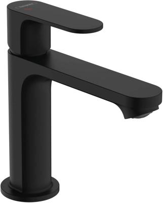 Wastafelmengkraan HansGrohe Rebris S Eengreeps 110 CoolStart Zonder Afvoer Mat Zwart
