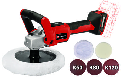 Einhell Power X-Change CE-CP 18/180 Li E-Solo 2093320 Accu-polijstmachine 500 - 3000 omw/min 18 mm