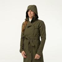 AGU Trench Coat Long Regenjas Urban Outdoor Dames - Groen - L - Waterdicht - thumbnail