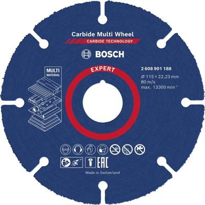 Bosch Accessories EXPERT Carbide Multi Wheel 2608901188 Doorslijpschijf recht 115 mm 1 stuk(s) Bosch Accessories EXPERT Carbide Multi Wheel 2608901188 Doorslijpschijf recht 115 mm 1 stuk(s)