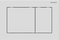Geberit Drukplaat Omega 30 voor 2-toets Spoeling met Witte Designstroken Mat Wit - thumbnail