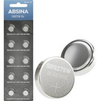 ABSINA SR 927 SW horloges, knoopcel, 1,55 V, zilveroxide, verpakking van 10 stuks, horloge-batterij 395/399 / AG7 / LR927 - SR927SW horlogebatterij, lekvrij en lange houdbaarheid, horlogeband SR927SW, - thumbnail