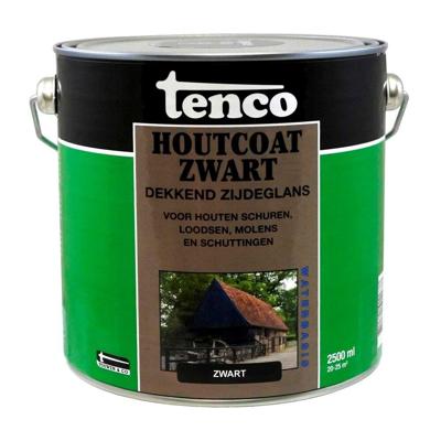 Houtcoat waterbasis zwart 2,5l verf/beits Tenco - Tenco