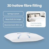 VidaXL Hoofdkussen met kussen wit katoen en polyester - thumbnail