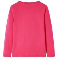 Kindershirt met lange mouwen eekhoornprint 140 felroze - thumbnail