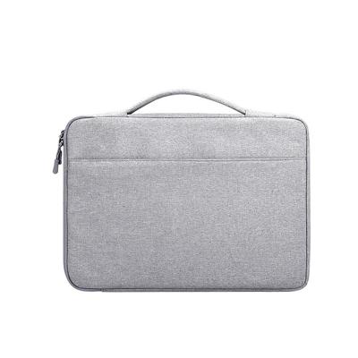 Oxford doek waterdichte laptop handtas voor 14 1 inch laptops met kofferbak trolley riem (grijs)
