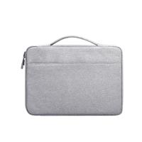 Oxford doek waterdichte laptop handtas voor 14 1 inch laptops met kofferbak trolley riem (grijs) - thumbnail
