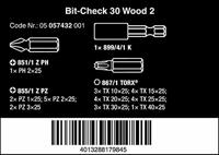 Wera Bit-Check 30 Wood 2 05057432001 Bitset 30-delig Kruiskop Phillips, Kruiskop Pozidriv, Binnen-Torx - thumbnail