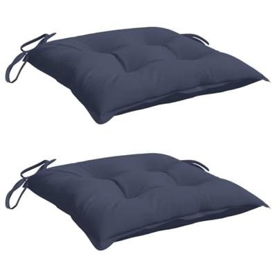 VidaXL Stoelkussens 2 st 50x50x7 cm oxford stof marineblauw