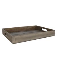 Dienblad "kai" Large Grijs Hout 36,5x26,5x4,5 Cm - thumbnail