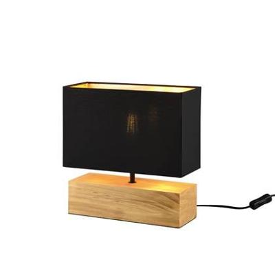 Trio Zwarte tafellampWoody met stoffen kap - R50181080