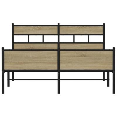 Bedframe zonder matras metaal sonoma eikenkleurig 160x200 cm
