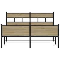 Bedframe zonder matras metaal sonoma eikenkleurig 160x200 cm - thumbnail