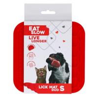 Eat Slow Live Longer Lick Mat Duo S Red - thumbnail
