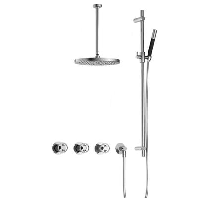 Hotbath Cobber - CW7067 - Inbouw Regendoucheset - Chroom - 2 Stopkranen - Thermostatisch - Plafondbuis 30 cm - Hoofddouche 300 mm - Ronde Handdouche - Glijstang 900 mm - met M106 - Waterbesparend