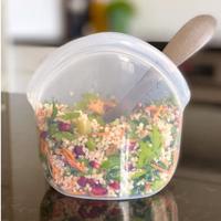Food Huggers Herbruikbare bewaarzak - 400ml - amber - thumbnail